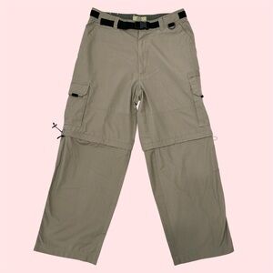 Vintage Y2K R&R 30x29 Baggy Wide Leg Convertible Cargo Pants Belt Gorpcore